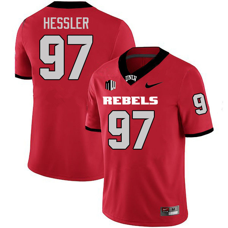 Men #97 Grant Hessler UNLV Rebels College Football Jerseys Stitched-Scarlet